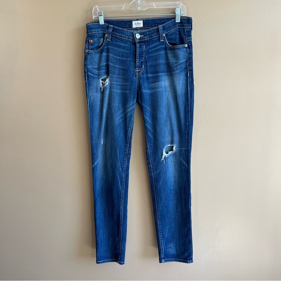 Hudson Jeans Denim - Hudson Leigh Boyfriend Distressed Jeans size 28 holes Buttonfly